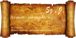 Szandi Jeremiás névjegykártya